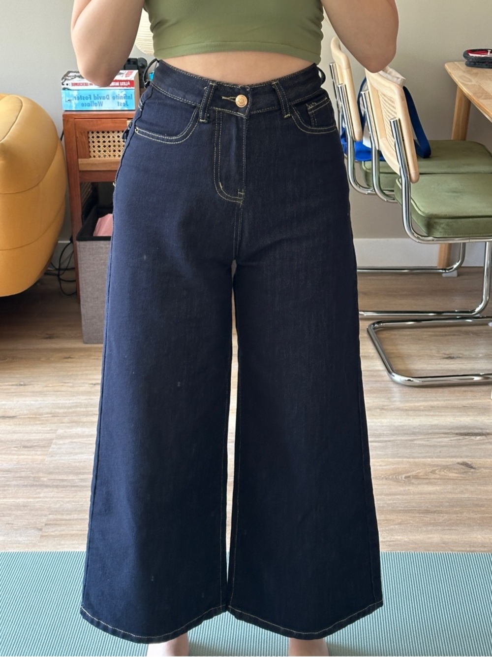 Taobao La Chappelle dark wash wide leg jeans
